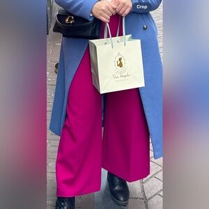 Zara hot pink wide leg pants XL